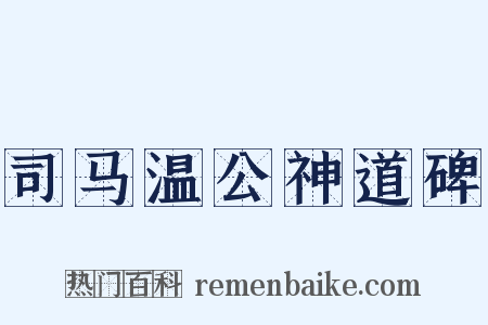 司马温公神道碑是什么意思的图片